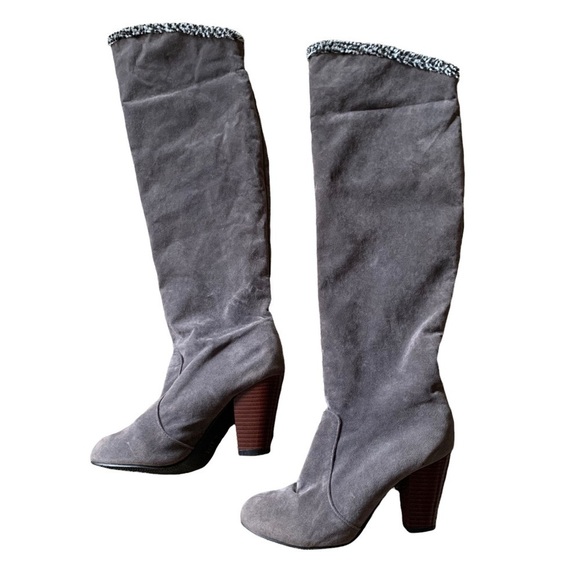 GRAY Faux Suede Boots - Picture 2 of 13